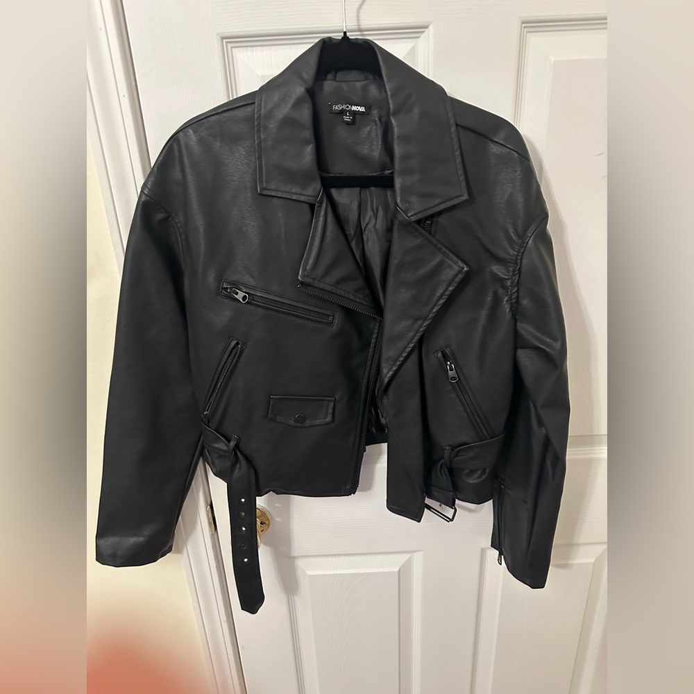 Fashion Nova Sleek Black Leather Jacket